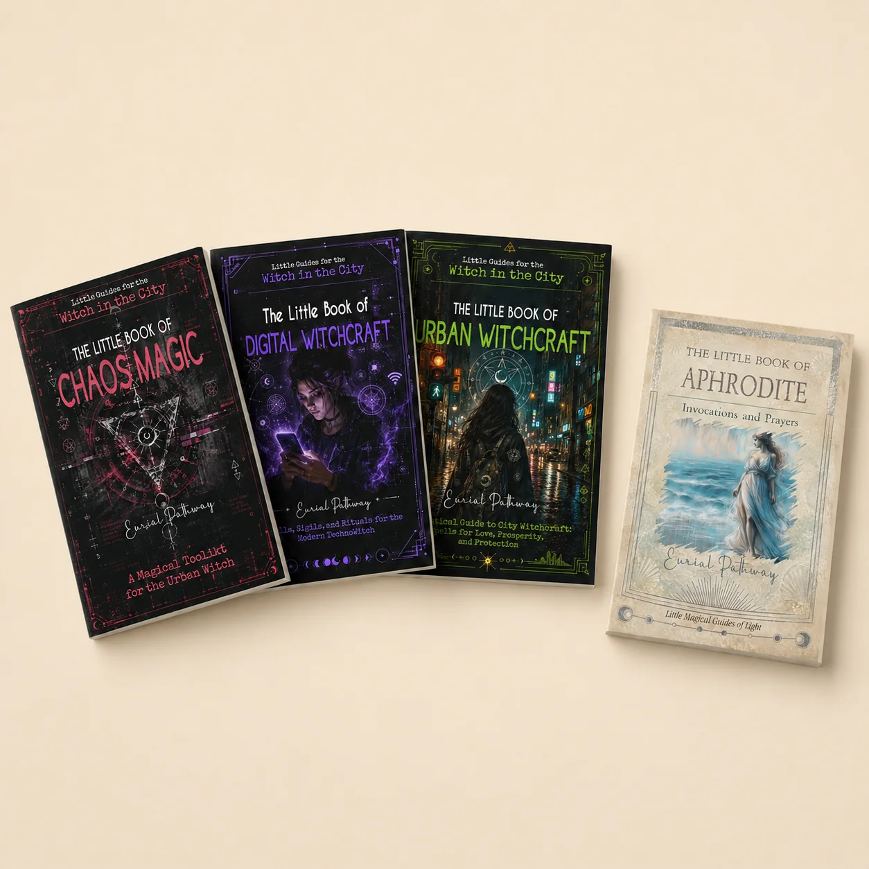 A selection of spirituality and urban witchcraft books by Eurial Pathway.